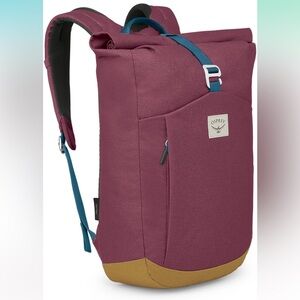 Osprey Arcane Roll Top Commuter Backpack, Allium Red/Brindle Brown